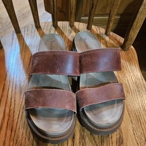 Timberland Chestnut Leather Slide Sandals